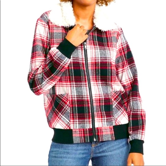 New Womens Zip Front Sherpa Jacket Knox 